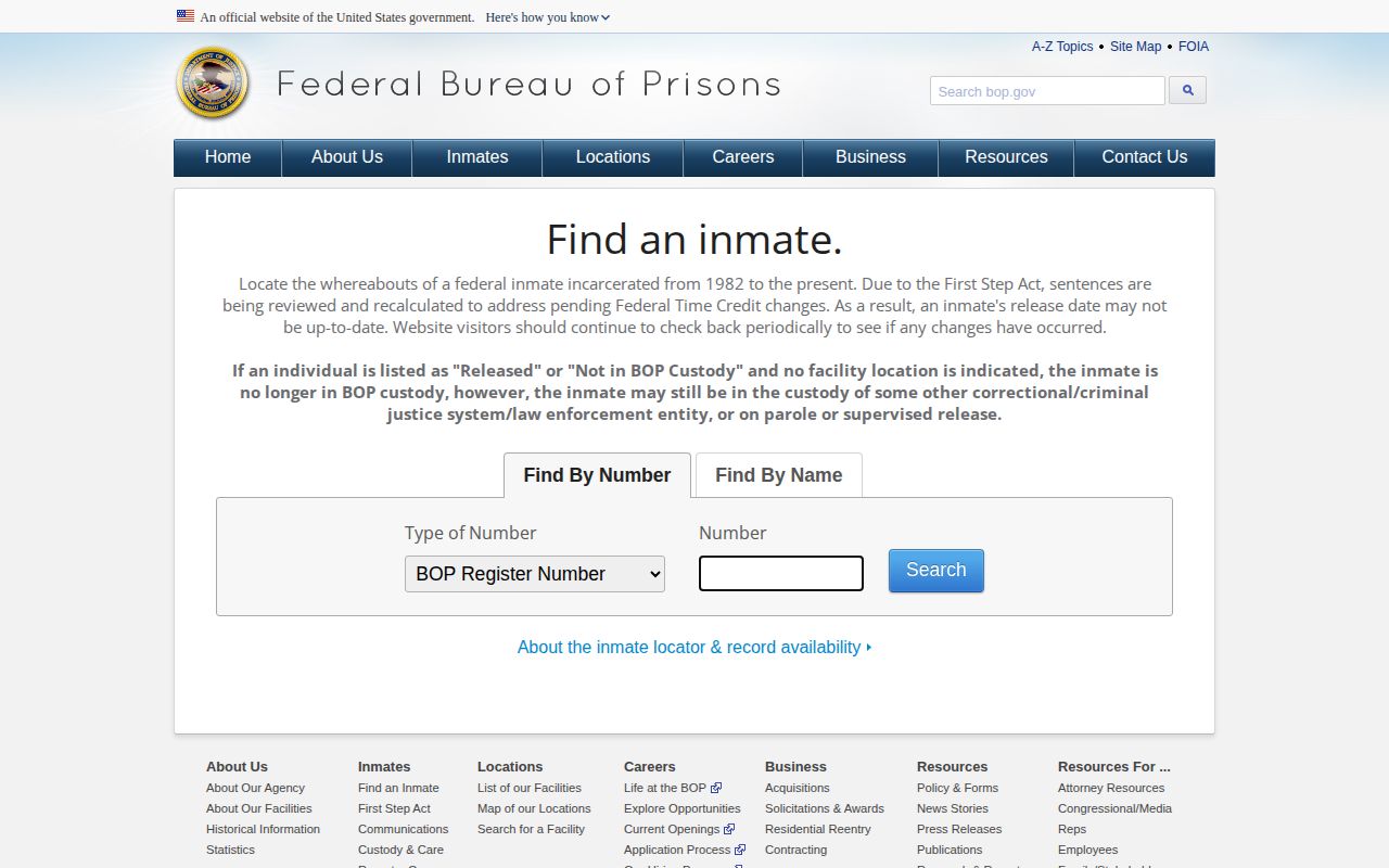 Federal BOP release search for a Tillman County related case